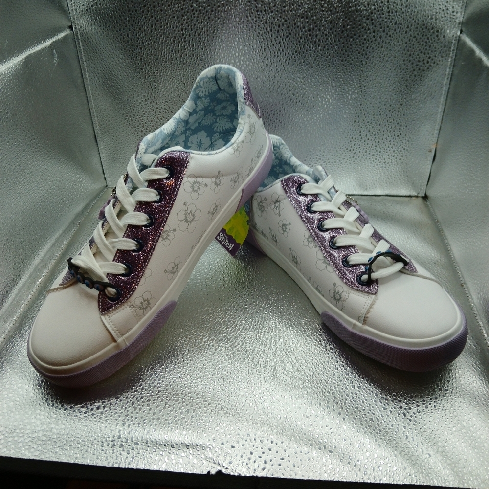 NEW Disney White & Purple Lilo & Stitch Sneakers Women's Size 9.5